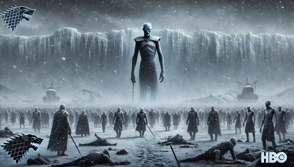The fall of major kingdoms and cities to the White Walkers’ invasion