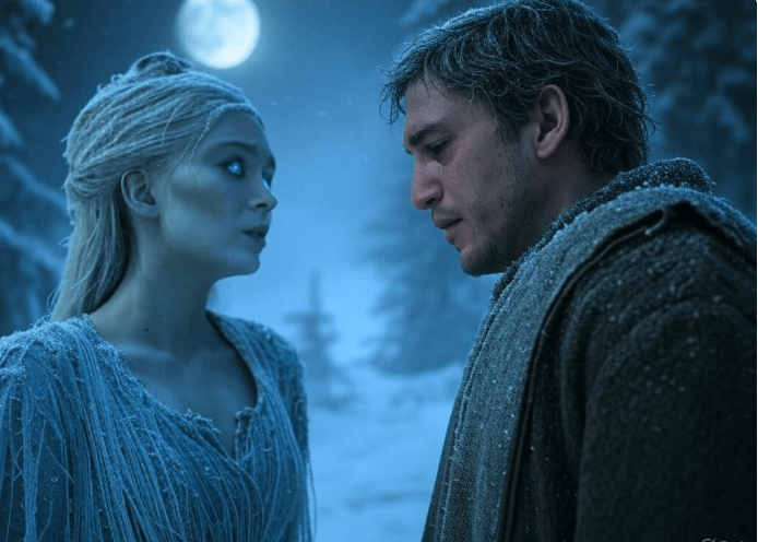 Icy figures facing off