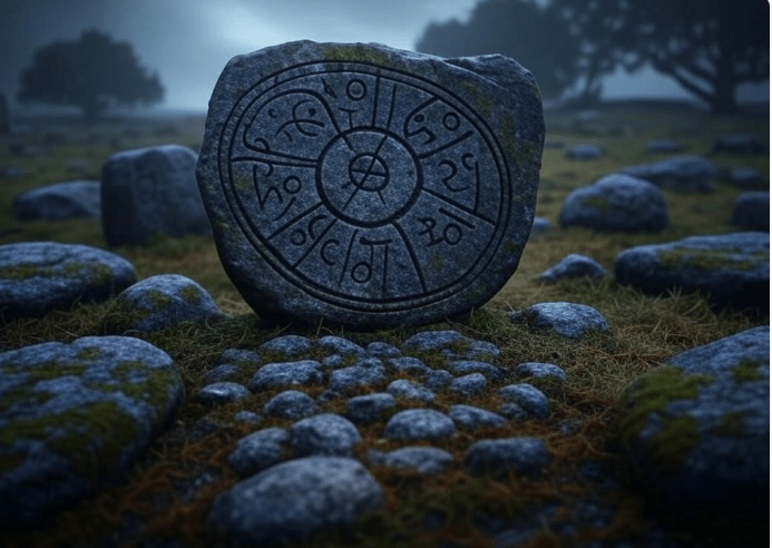 Ancient stone with runes