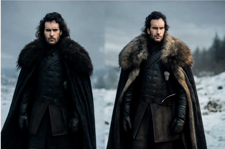 Jon Snow’s iconic Night’s Watch and Stark costumes