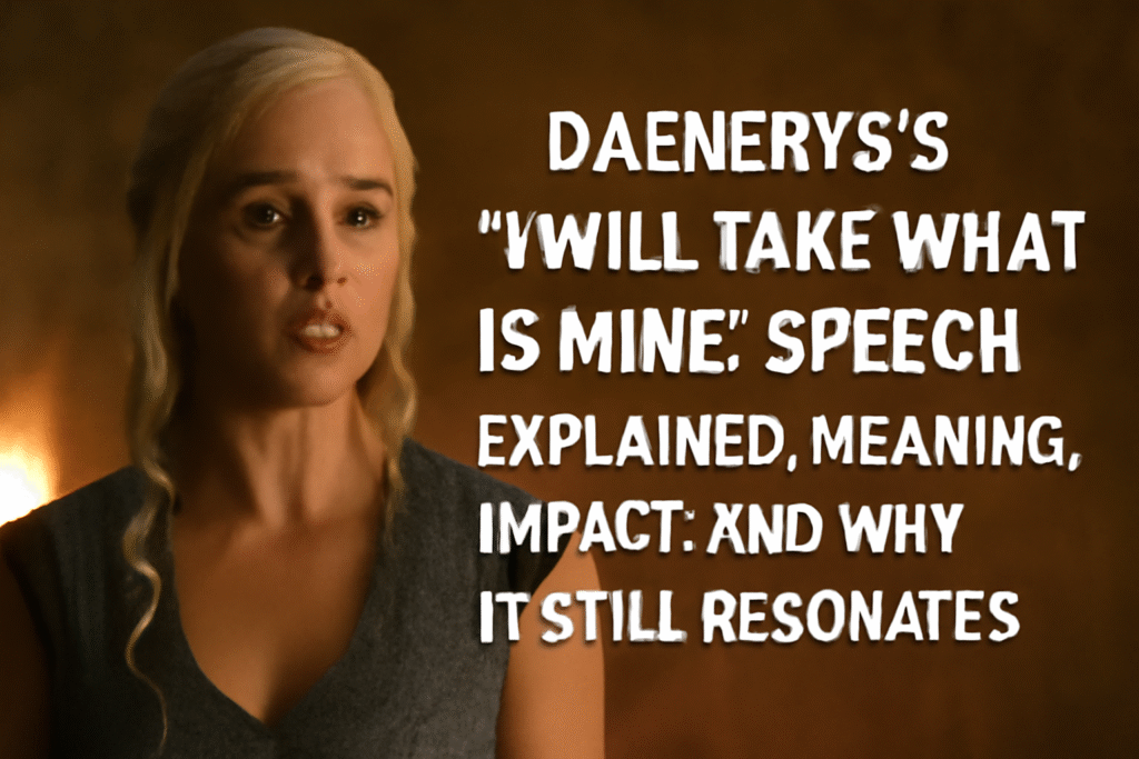 Daenerys’s “I will take what is mine” speech