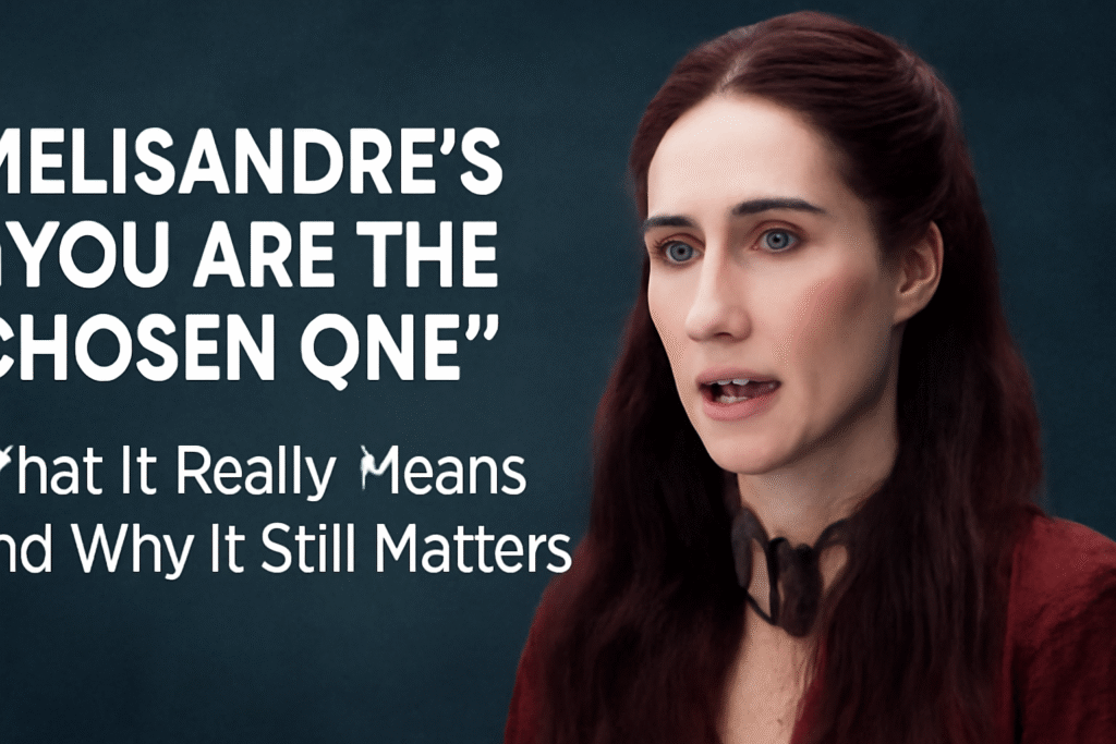 Melisandre’s “You are the chosen one”