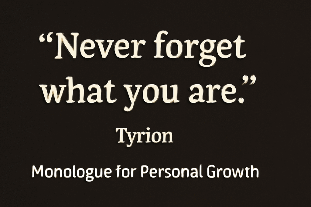 Tyrion’s “Never forget what you are” monologue