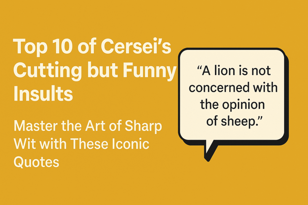 Cersei’s cutting but funny insults