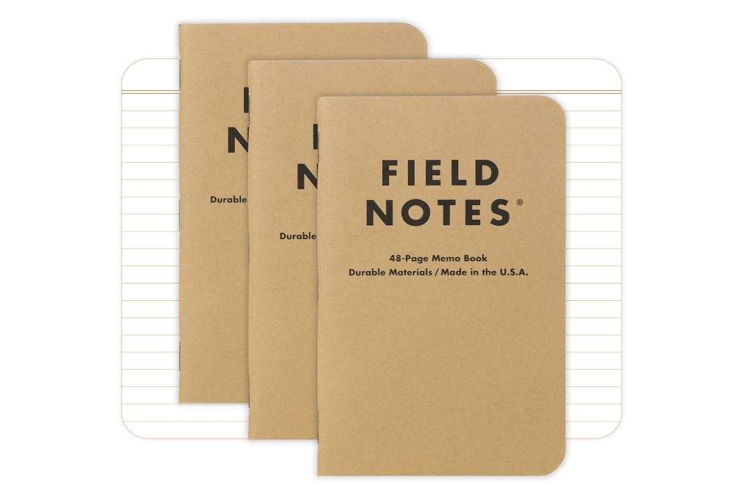  Field Notes: Original Kraft 3-Pack - Ruled Paper Memo Books - Lined 48 Page Pocket Notebooks - 3.5" x 5.5"