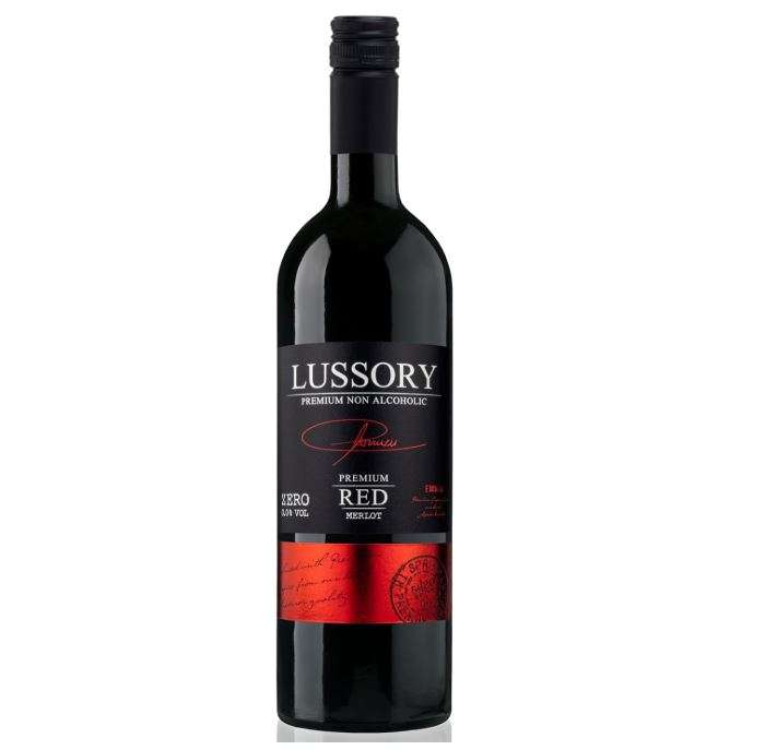 
Lussory Premium Merlot Alcohol Removed 0.0% Dealcoholized Red Non Alcoholic Wine From Spain, Low Calories, Low Sugar, Halal Certified (750ml, 1 Bottle)