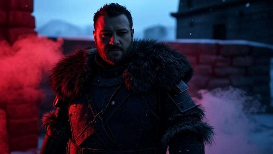 Jon Snow resurrection scene at Castle Black with red glow and smoke, symbolizing Prince That Was Promised prophecy.