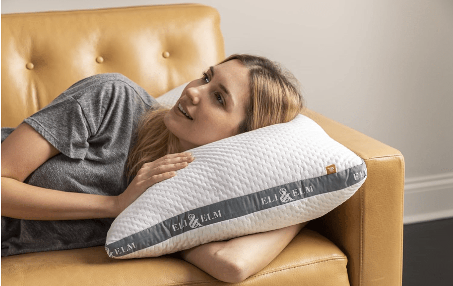 Eli & Elm | Best Ergonomic Side Sleeper Pillow for Neck Pain. Supportive Cooling Latex Fill with Luxury Breathable Cover. U-Shape Contoured Design.... 