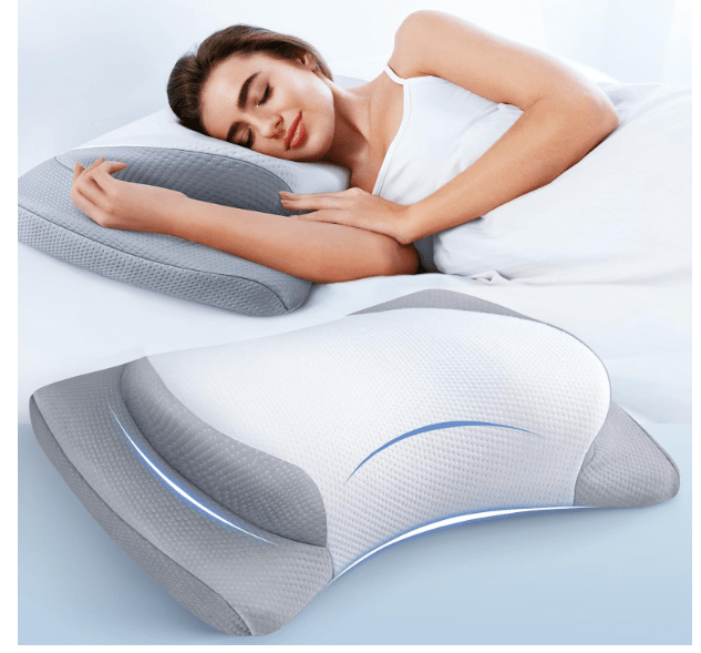 Elevate Sleeping Cervical Neck Pillow for Pain Relief, Healthy Spine Restore Memory Foam Pillows Fit Shoulder Perfectly, Adjustable & Ergonomic Side... 