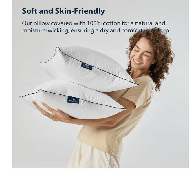 Pacific Coast Bed Pillows for Side and Back Sleepers, Feather and Down Hotel Pillows with 100% Cotton Shell, Medium Supportive, Downproof, King Size 2 Pack 