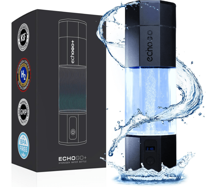 Echo Go+ Hydrogen Water Bottle - Hydrogen Infusion Technology - Rechargeable Water Bottle - SPE & PEM Purification - Active Hydration Support for Skin... 