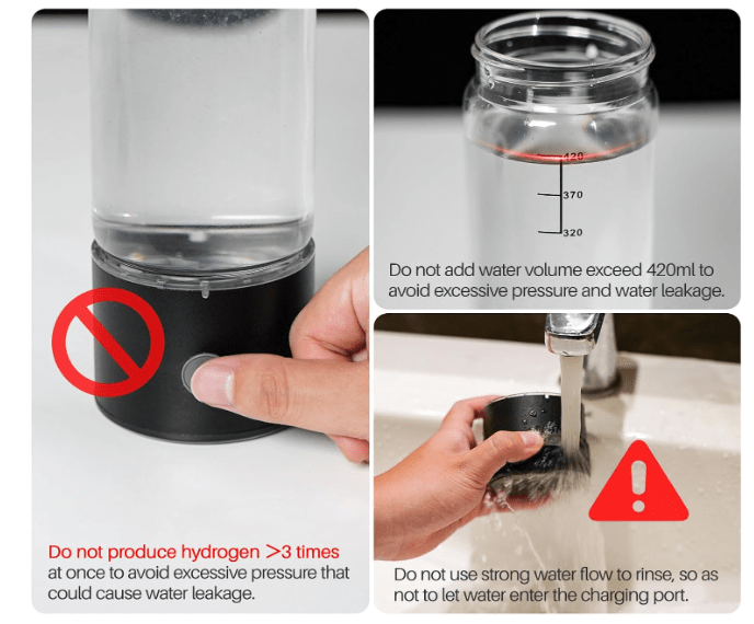 MOVOCA Upgrade Hydrogen Water Bottle, 3Min 2200PPB Rapid Hydrogen Water Generator -SPE PEM Tech, 14OZ Portable Hydro Water Machine, Health Care Gifts for...
