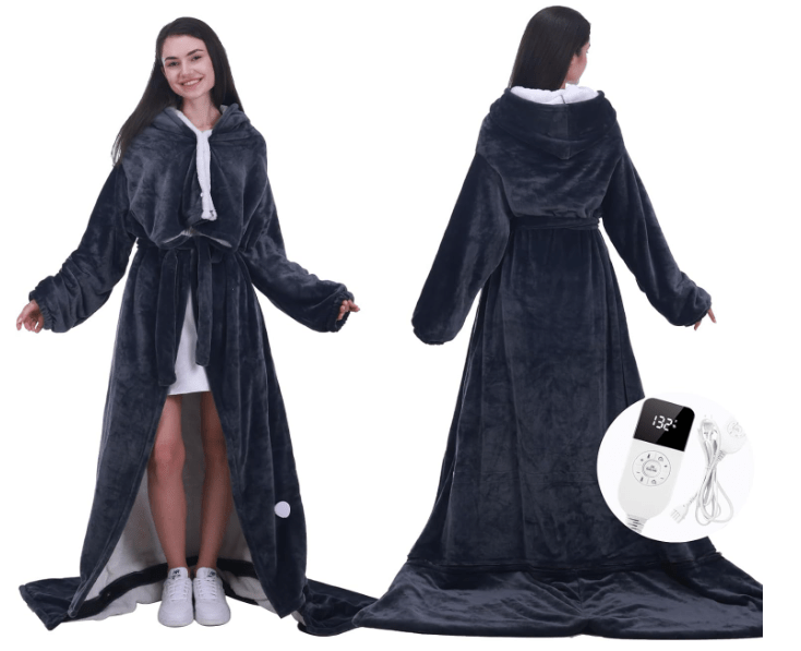 opclzs Wearable Heated Blanket with Removable Foot Pocket,Washable Electric Blanket Wearable Throw with 23 Heat Settings,1-12 Hours Auto Shut-Off,as Best...