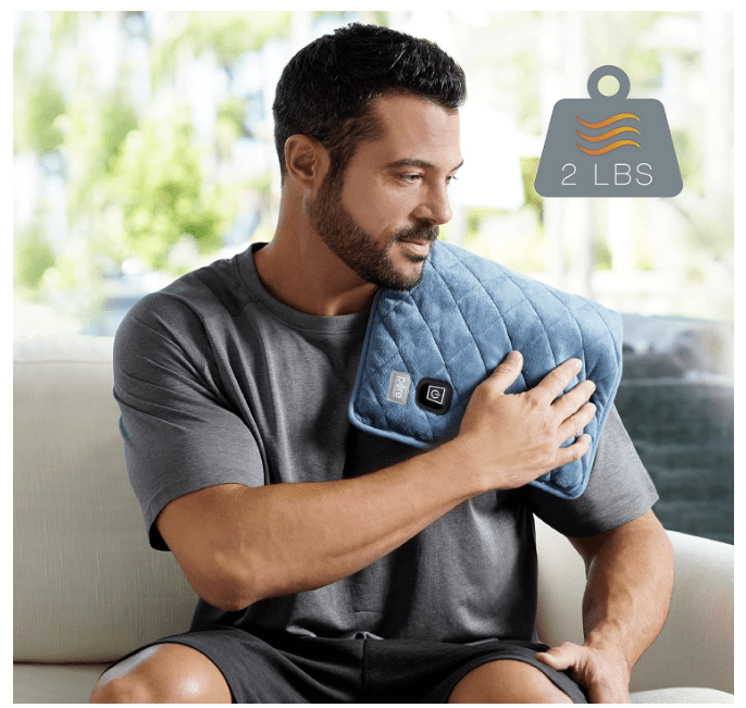 Pure Enrichment WeightedWarmth - 2-in-1 Weighted Lap Pad with Warmer (20” x 12”) 2 lbs, 3 Warmth Settings, BPA-Free, Non-Toxic Beads, & Soft Micromink —...