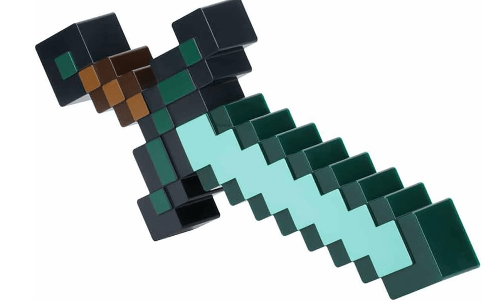 Minecraft Officially Licensed Diamond Sword Light, 3 Dynamic Lighting Modes Phasing and Music Reactive, Wall Mount or Accent Table Decor by Paladone 