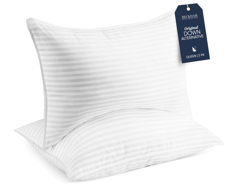 Beckham Hotel Collection Bed Pillows Standard/Queen Size Set of 2 - Original Down Alternative Pillow for Sleeping - Bedding for Back, Stomach or Side Sleepers 