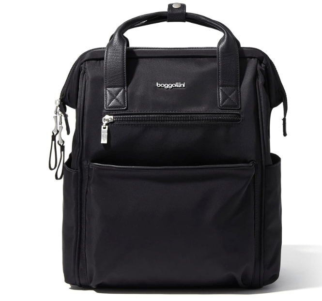 Baggallini Soho Backpack - Travel Laptop Backpack for Women - Lightweight Water-Resistant Luggage Bag, Black 