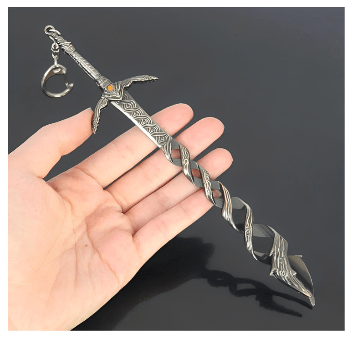 KUNRUI Godslayer's Greatsword,Full Metal Material Model,22Cm/8.7In, with Display Stand, Mini Desktop Ornaments
