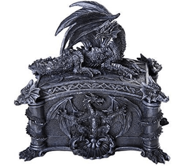 Pacific Giftware Medieval Ferocious Dragon Lidded Trinket Jewelry Box Decorative Keepsake Box Rectangular 6.25 Inch L