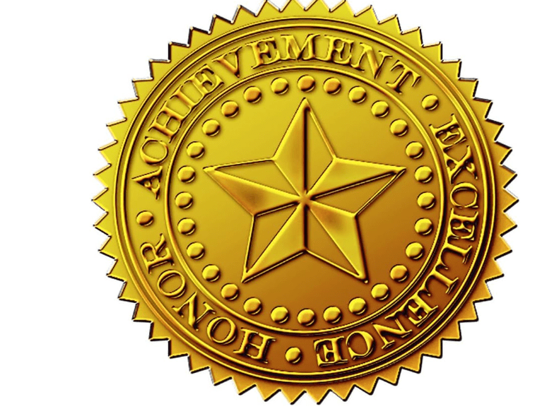 Great Papers! Star Embossed Official Gold Foil Certificate Seal for Achievements and Awards, 48 Count (903419)