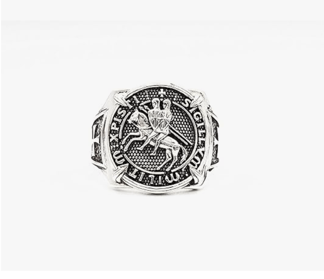 The Seal of Knights Templar Seal Crusaders Masonic Solomons Ring 925 Sterling Silver Size 6-15