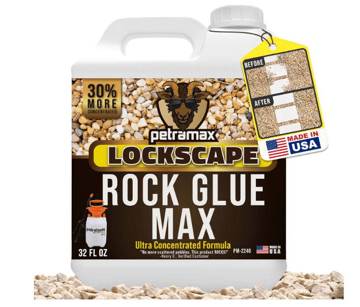 Petra Max Rock Glue for Landscaping, 32 Ounce - Ground Coverage & Pet Safe Mulch Glue for Rocks - Lockdown Gravel/Pebbles/Stones - Sticky Clear Gravel...