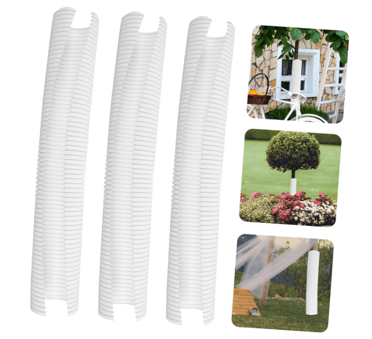 BEBEMOKO 4pcs Tree Trunk Protector Plastic Wraps for Animals Protection Winter Tree Cover Easy Installation for Deer Rabbits