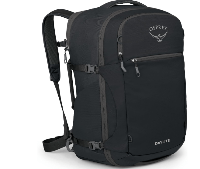 Osprey Daylite 44L Carry-On Travel Pack - Lightweight, Durable Backpack with Streamlined Design - Versatile, Spacious Bag for Weekend Trips or Business, Black
