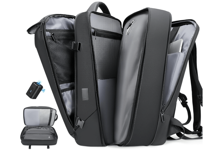 TANGCORLE Vacuum Travel Backpack with Pump, 50L Expandable Compression Airback Backpack With Vacuum Seal, 17.3 Inch Water Resistant Business Laptop Backpack...
