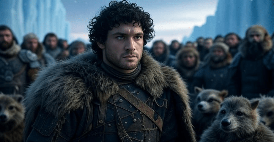 Jon Snow leading at the Wall with Night’s Watch and wildlings in Game of Thrones books.