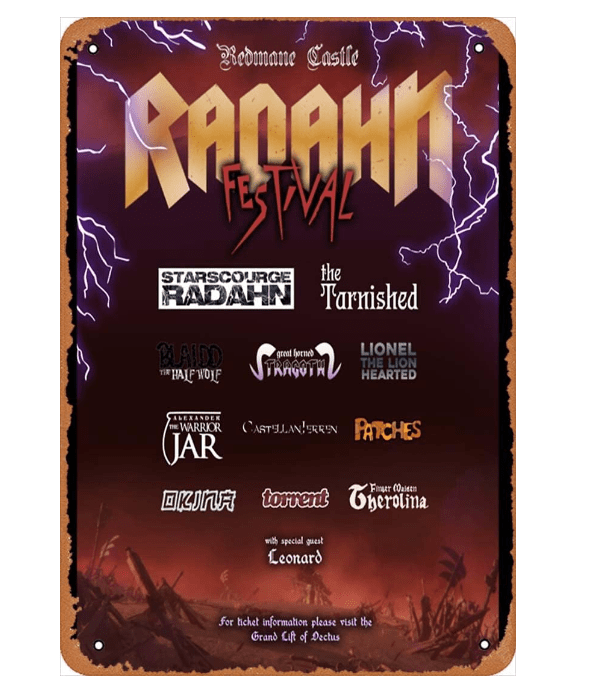 Elden Ring Radahn Festival Poster Vintage Retro Metal Sign 8x12 Inch Man Cave Home Wall Decor
