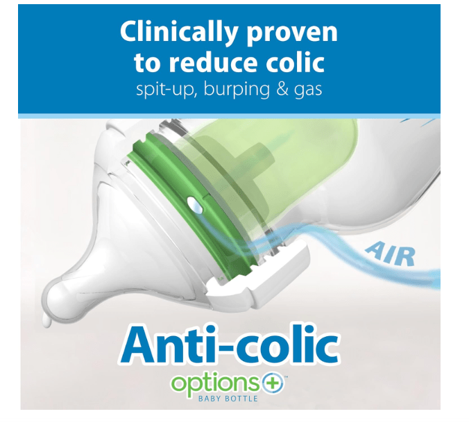 Dr. Brown's Natural Flow Anti-Colic Options+ Wide-Neck Glass Baby Bottles 5 oz/150 mL, with Level 1 Slow Flow Nipple, 3 Pack, 0m+ 
