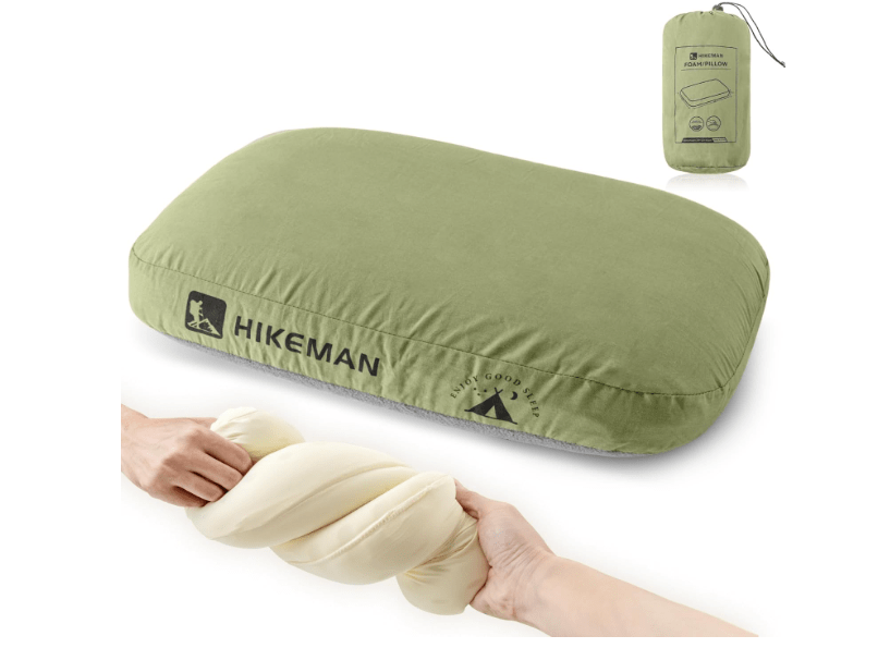 HIKEMAN Camping Memory Foam Pillow - Ultralight Travel Pillow,Backpacking Pillow with Removable Cover,Ergonomic Pillows,Neck Lumbar Support for Outdoor Camp...
