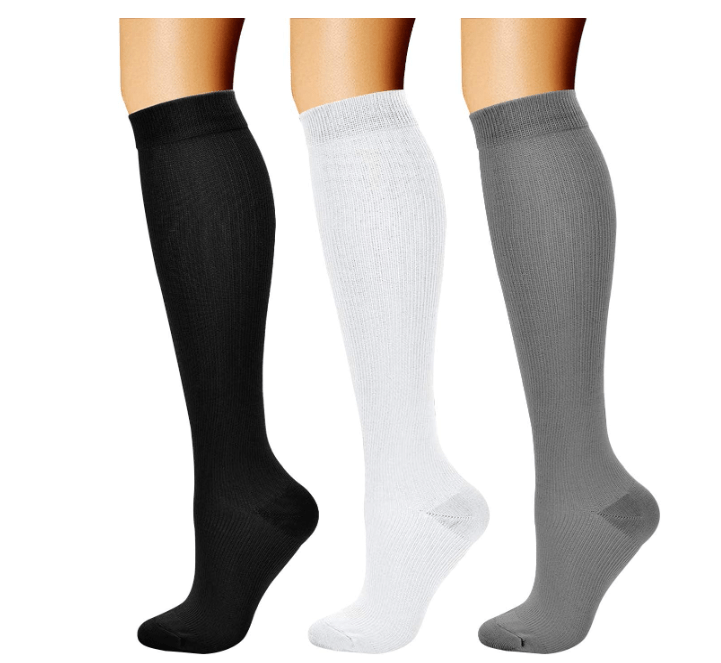 CHARMKING Compression Socks for Women & Men Circulation (3 Pairs) 15-20 mmHg is Best Support for Athletic Running Cycling
