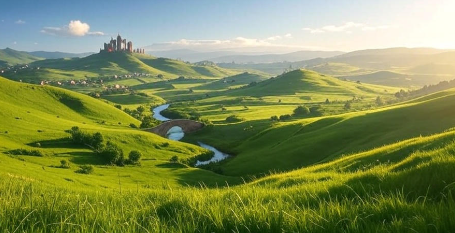 Rebuilt Westeros landscape at sunrise symbolizing hope in Game of Thrones legacy.