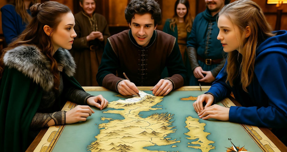 Game of Thrones fans discussing Arya’s journey with Westeros map