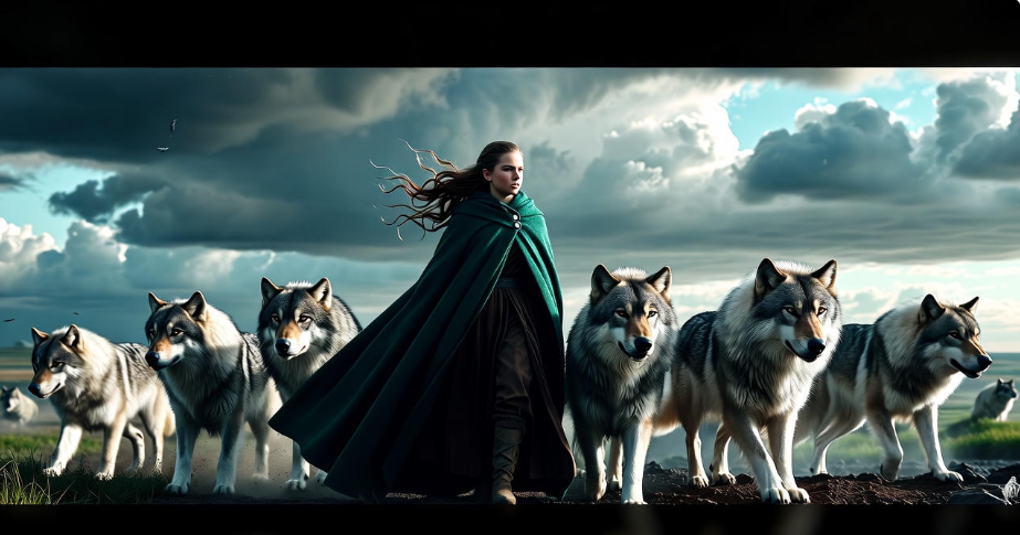 Arya Stark leading a wolf pack in Westeros, Game of Thrones book future