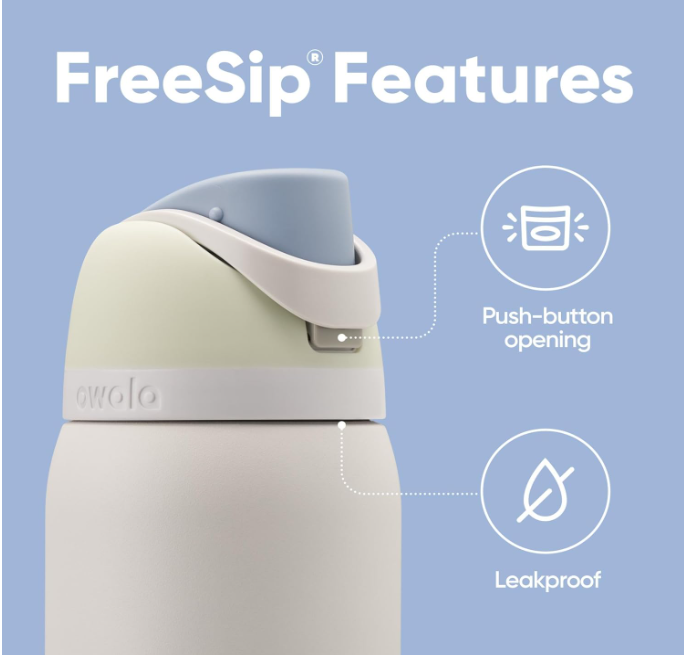 Owala FreeSip Insulated Stainless Steel Water Bottle with Straw for Sports, Travel, and School BPA-Free Sports Water Bottle, 32 oz, Iced Breeze 