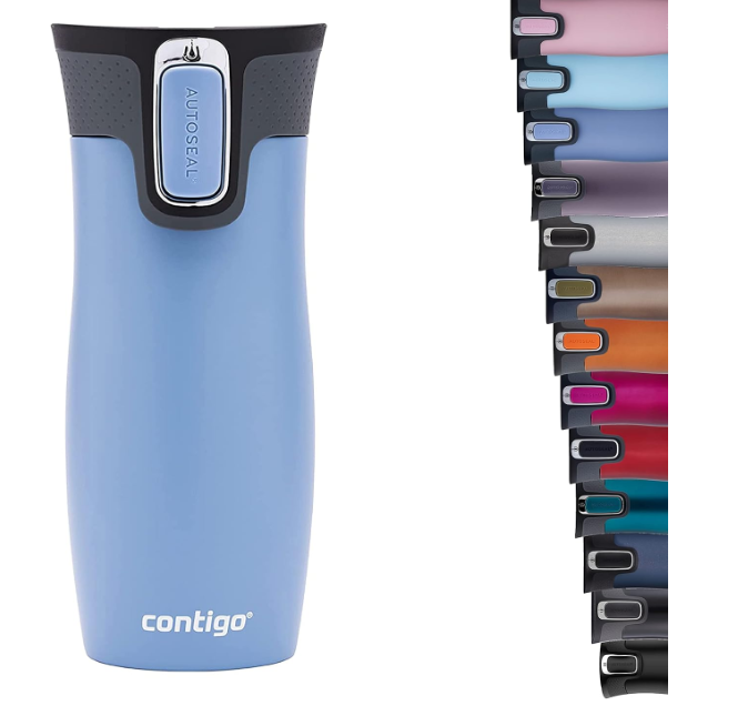 Contigo West Loop Autoseal Travel Mug, Stainless Steel Thermal Mug, Vacuum Flask, Leakproof Tumbler, Coffee Mug with BPA-Free Easy-Clean Lid 