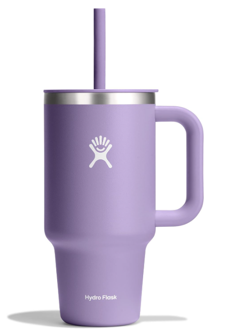 Hydro Flask Travel Tumbler with Handle, Lid and Straw - Insulated Stainless Steel in 32 Oz Moonshadow
