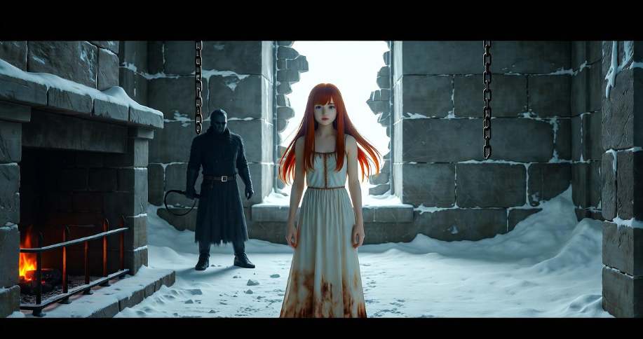 Sansa Stark enduring trauma with Ramsay Bolton, Game of Thrones scene.