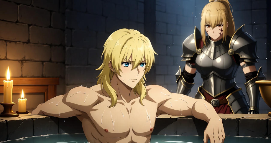 Jaime Lannister bathhouse confession scene with Brienne in Game of Thrones.