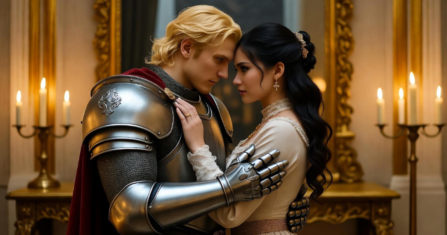 Jaime Lannister and Cersei in a conflicted embrace in a luxurious Lannister chamber, Game of Thrones