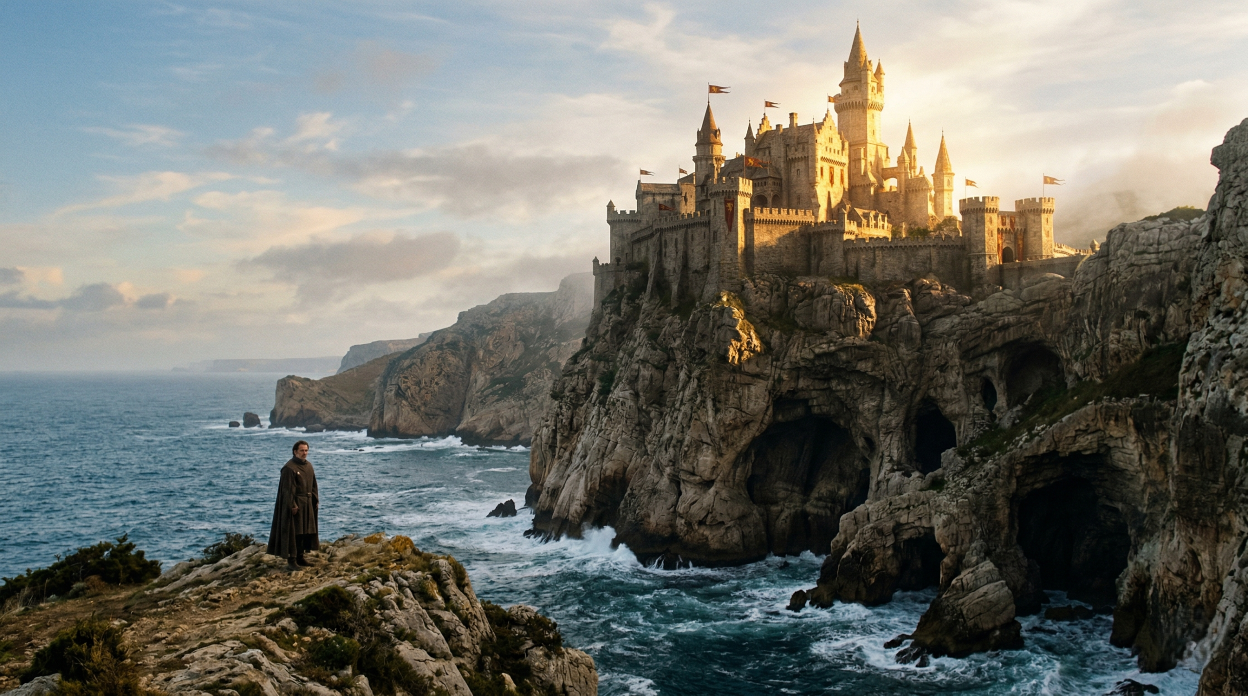 Casterly Rock the ancestral seat of House Lannister carved into the cliffs by the sea in Westeros.