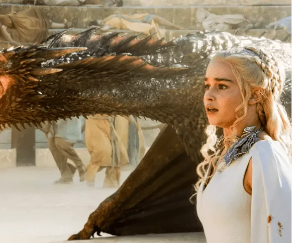 Daenerys with her dragon